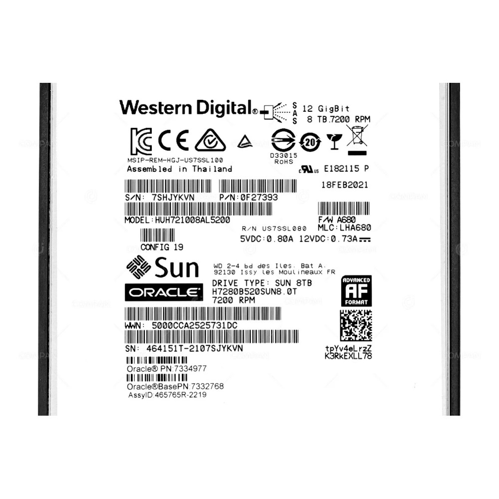 7332768  SUN 8TB 12G 7.2K SAS 3.5LFF FOR DE2-24C
