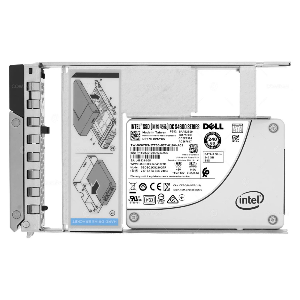 V6YD5 G14 LFF  DELL SSD 240GB 6G SATA 2.5 SFF IN 3.5 FOR G14