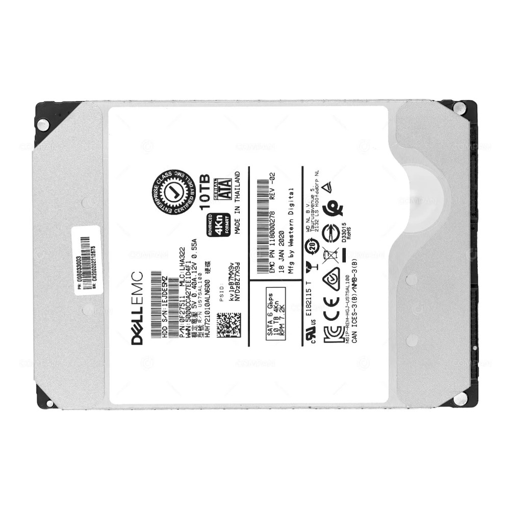 005033003  EMC 10TB 7.2K 6G SATA 4KN 3.5 LFF HARD DRIVE FOR ISILON A2000