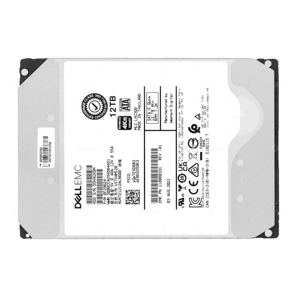 005053762  EMC 12TB 7.2K 6G SATA 4KN 3.5 LFF HARD DRIVE FOR ISILON A2000