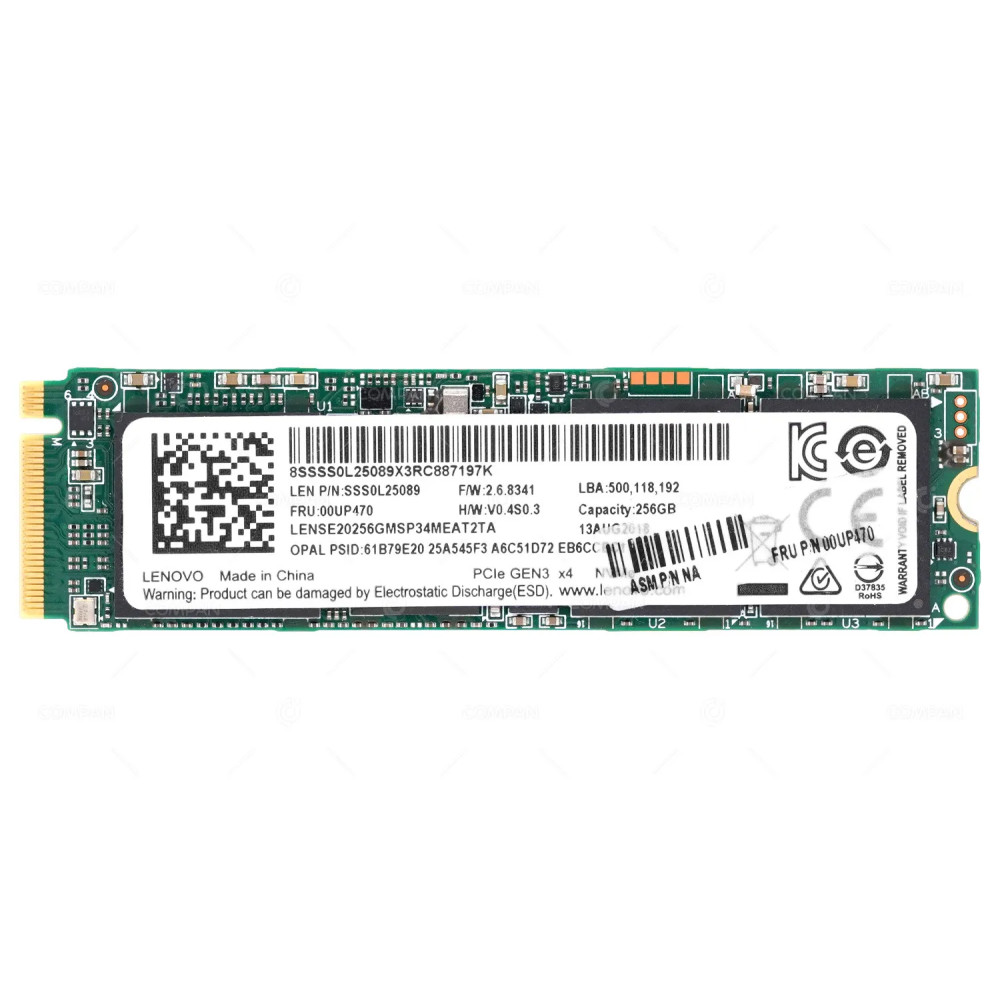 00UP470  LENOVO 256GB M.2 2280 PCIE 3.0 X4 NVME SSD