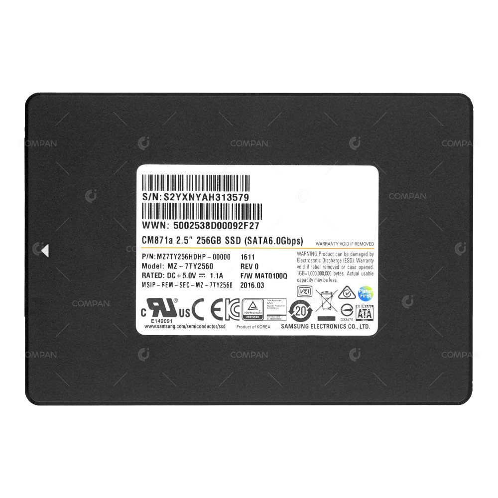 MZ-7TY2560  SAMSUNG CM871A 256GB 6G SATA 2.5 SFF SSD