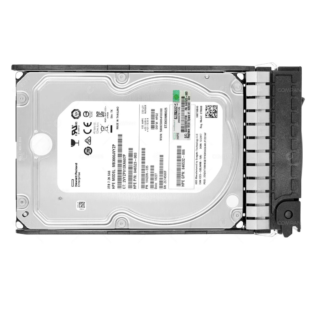 625140-001  HP HDD 3TB 7.2K SAS 6G 3.5" LFF FOR HP STORAGEWORKS D2600