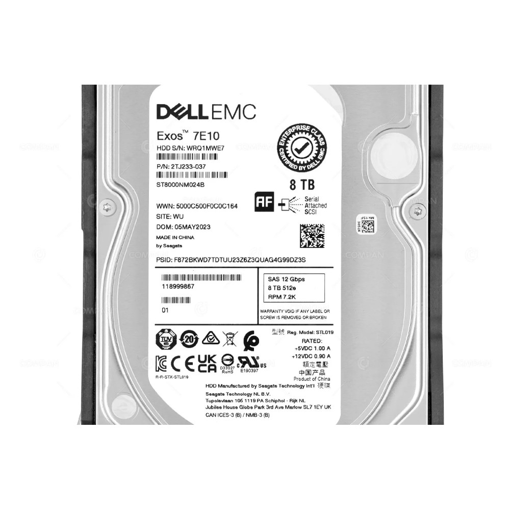 005054057  EMC HDD 8GB 7.2K SAS 12G 3.5" LFF FOR EMC DATADOMAIN DS60