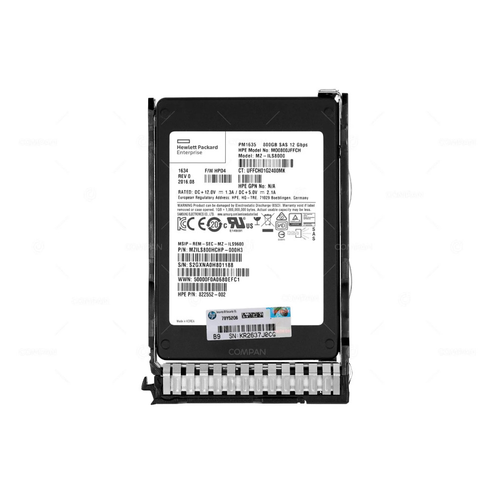 822786-001  HP SSD 800GB SAS 12G 2.5" SFF FOR HP PROLIANT G8 G9 G10