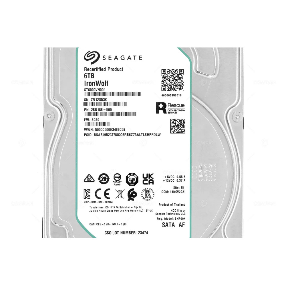 ST6000VN001  SEAGATE 6TB 5.4K 6G SATA 256MB CACHE 3.5 LFF HARD DRIVE