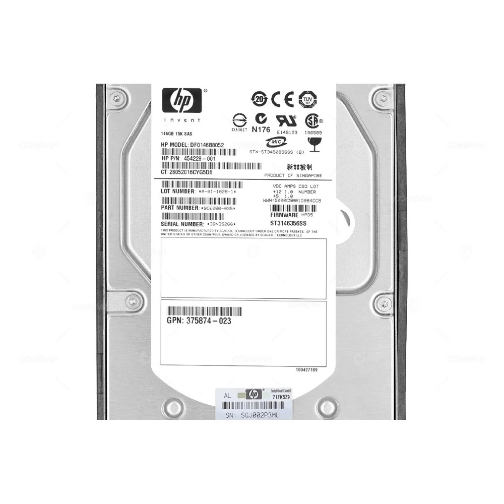 488058-001  HP 146GB 15K 3G SAS 3.5 LFF HARD DRIVE