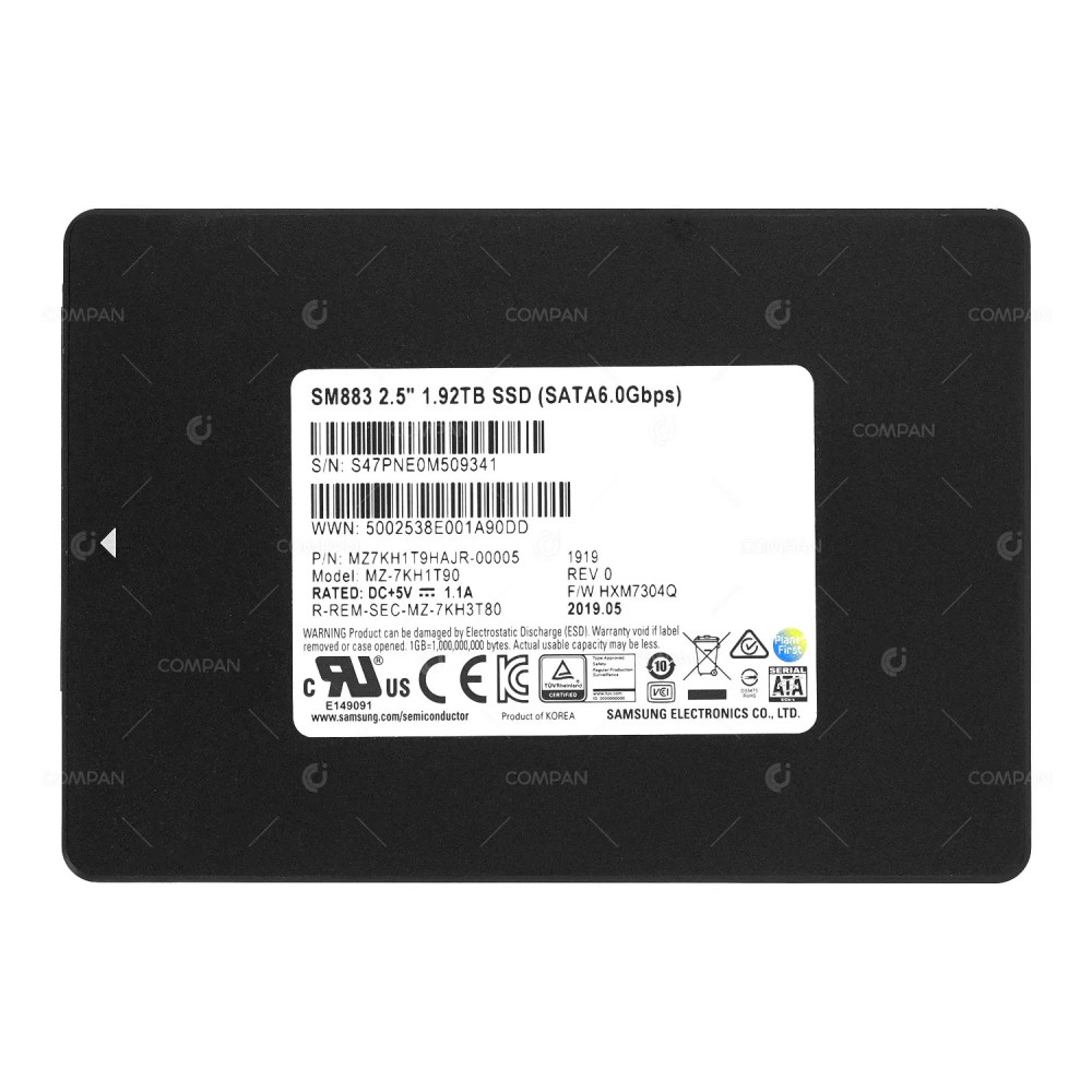 MZ-7KH1T90  SAMSUNG 1.92TB 6G SATA 2.5 SFF SSD