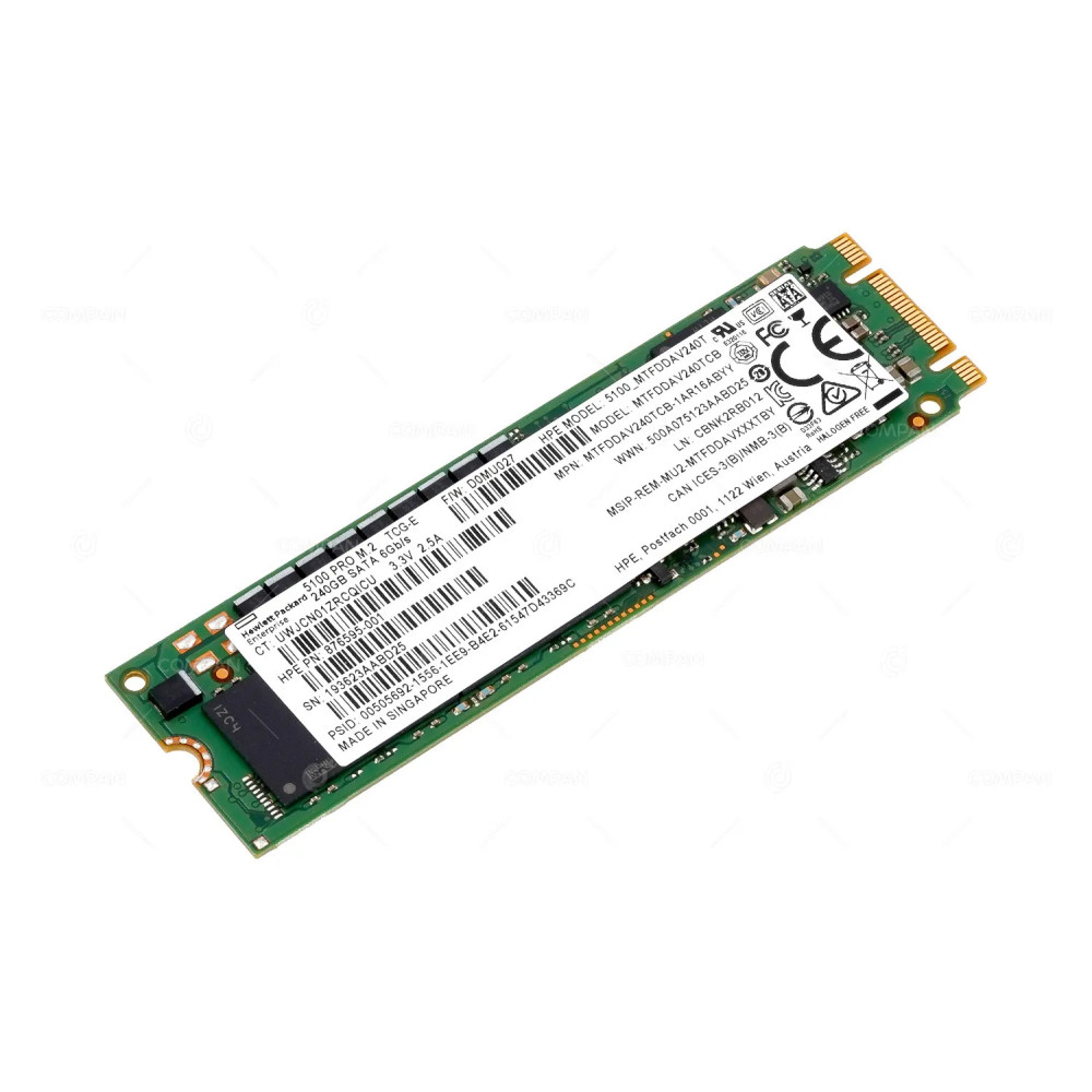876595-001  HP 5100 PRO SSD 240GB 6G SATA M.2 FOR 3PAR STORESERV 8200, K2Q36B