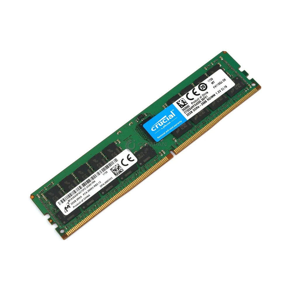 CT32G4RFD4266-36FE1 CRUCIAL MEMORY 32GB 2RX4 PC4-2666V RDIMM DDR4 - MTA36ASF4G72PZ-2G6E1