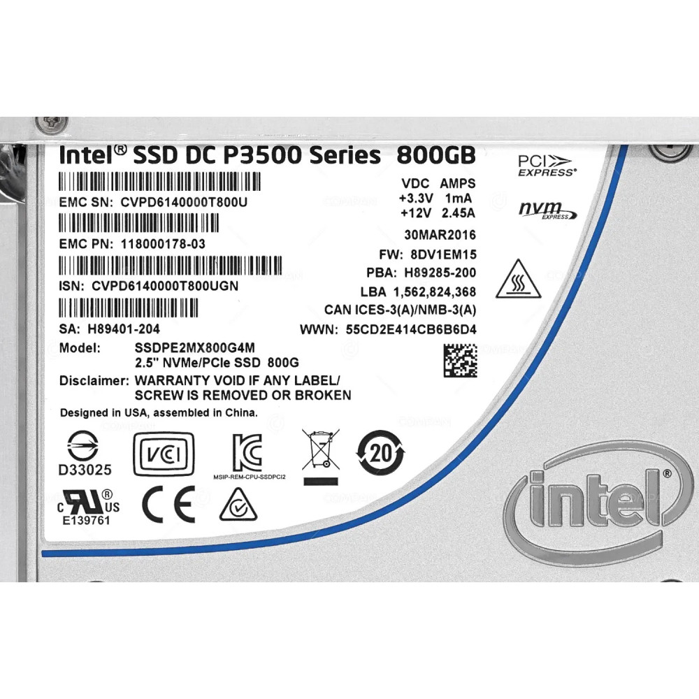 303-404-000A-04 EMC FLASH SSD 800GB NVME/PCIE V2 I/O MODULE FOR VNX 100K