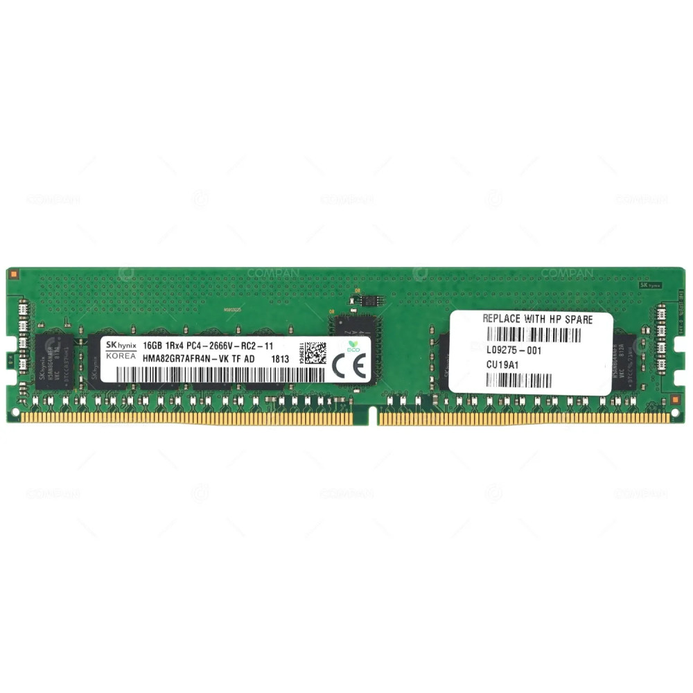 L09275-001 HP MEMORY 16GB 1RX4 PC4 2666V 2GX4 CL19 ECC RDIMM DDR4 21300V