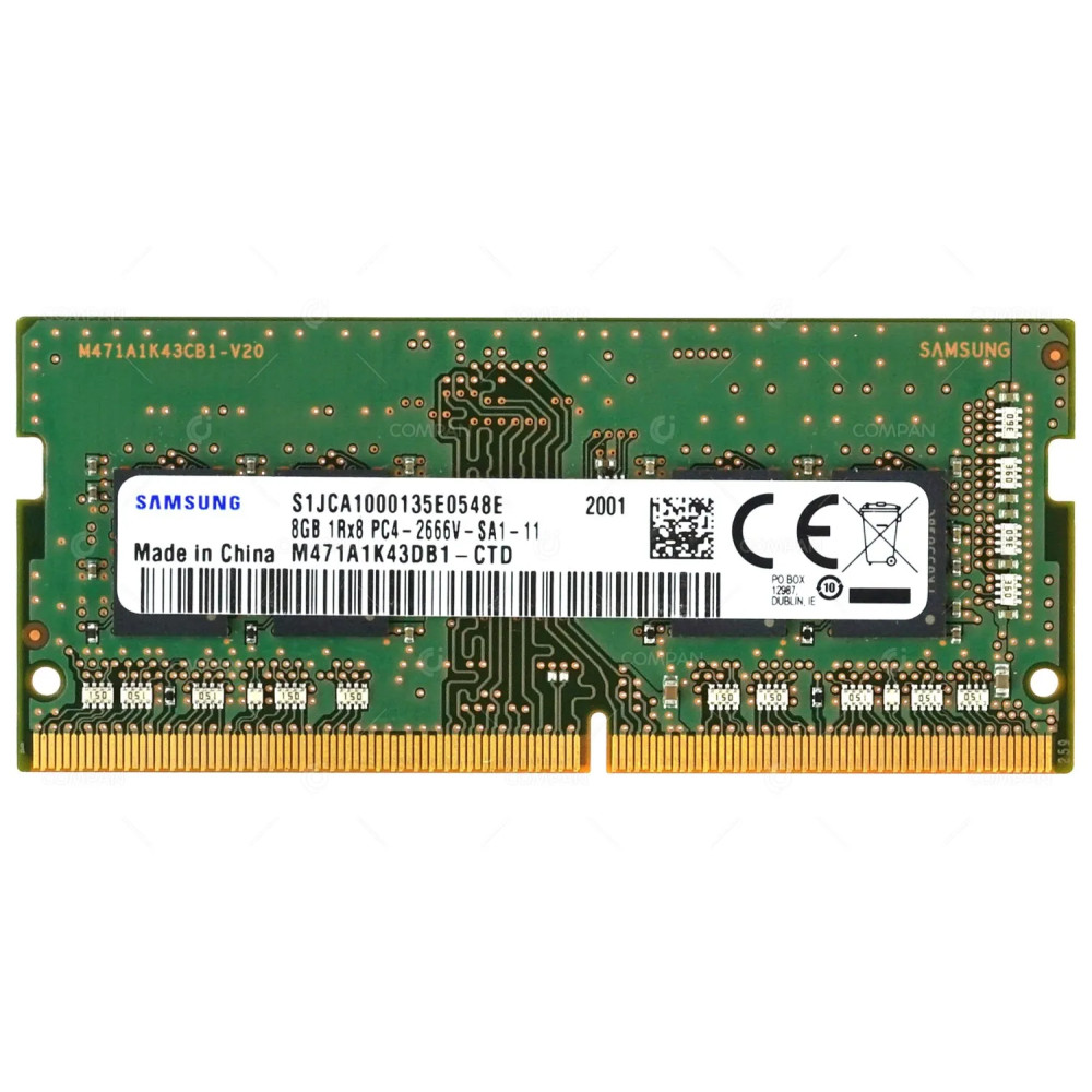 01AG855 LENOVO MEMORY 8GB 1RX8 PC4 2666V DDR4 21300V SO-DIMM FOR THINKPAD M471A1K43DB1-CTD