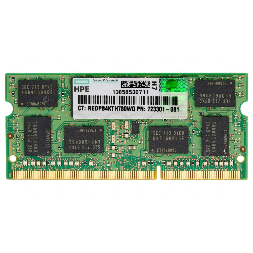 723301-001  HP MEMORY 8GB 2RX8 PC3 12800 DDR3 1600 SODIMM FOR SYNERGY 12000 FRAME