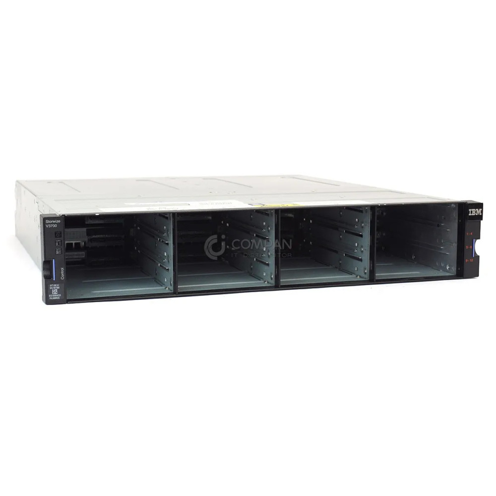 2072-12C IBM STORWIZE V3700 G1 12BAY LFF CONTROLLER ENCLOSURE NO BATTERY WITHOUT BOTH BATTERIES 