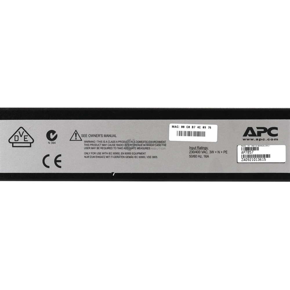 AP7857 APC AP7857 RACK PDU METERED ZERO U 16A 11KW 230V -