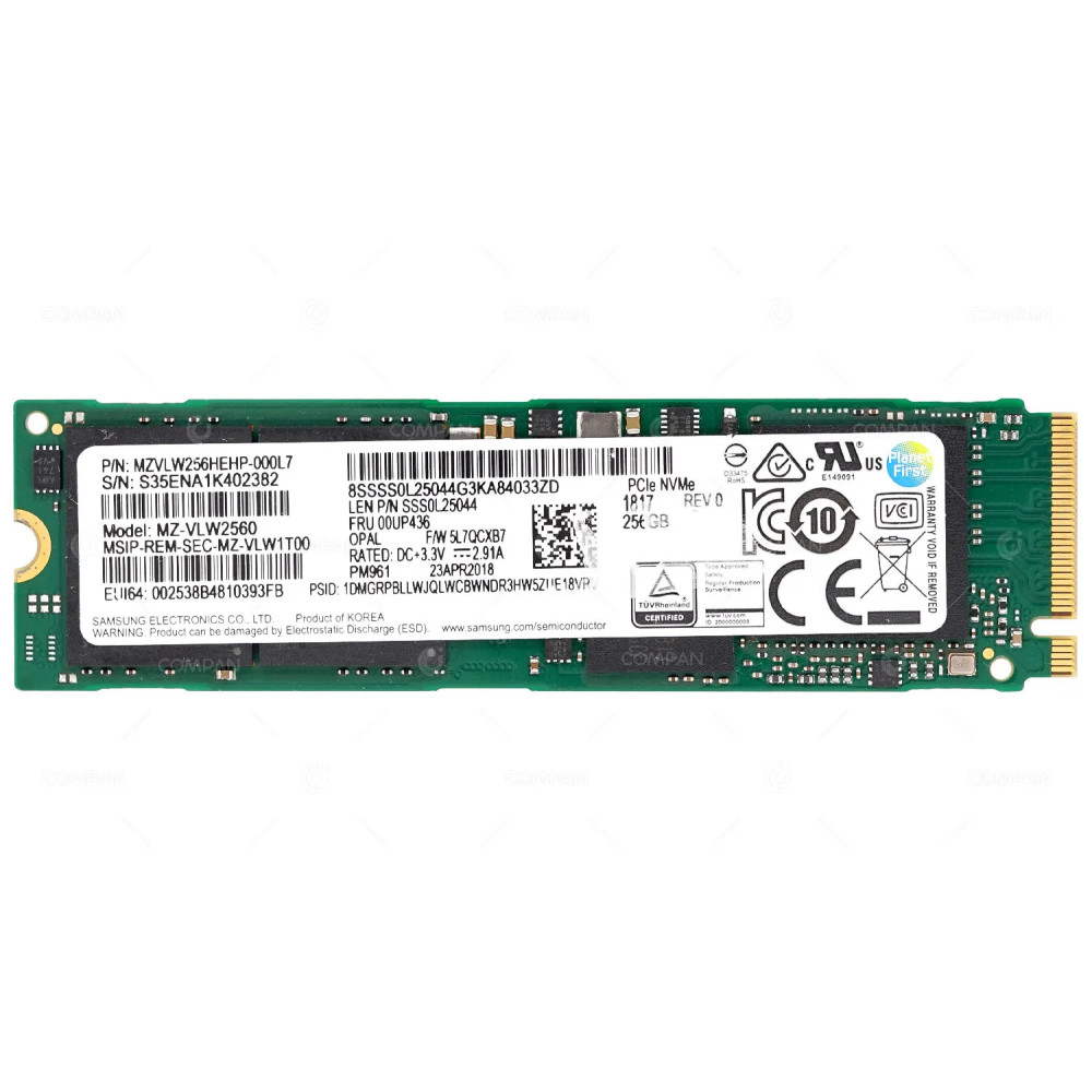 00UP436  LENOVO 256GB M.2 2280 PCIE 3.0 X4 NVME SSD