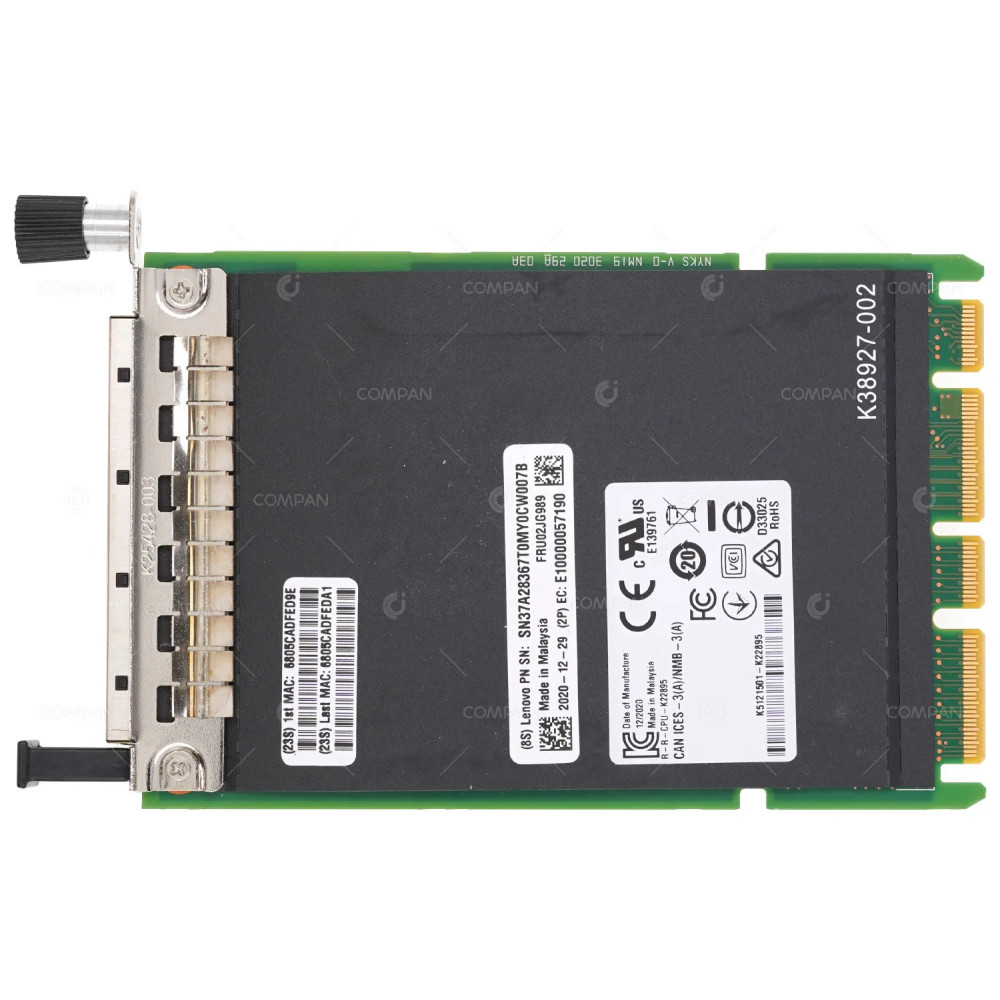 02JG989  LENOVO INTEL I350 1G 4-PORT RJ45 OCP ETHERNET ADAPTER FOR THINKSYSTEM