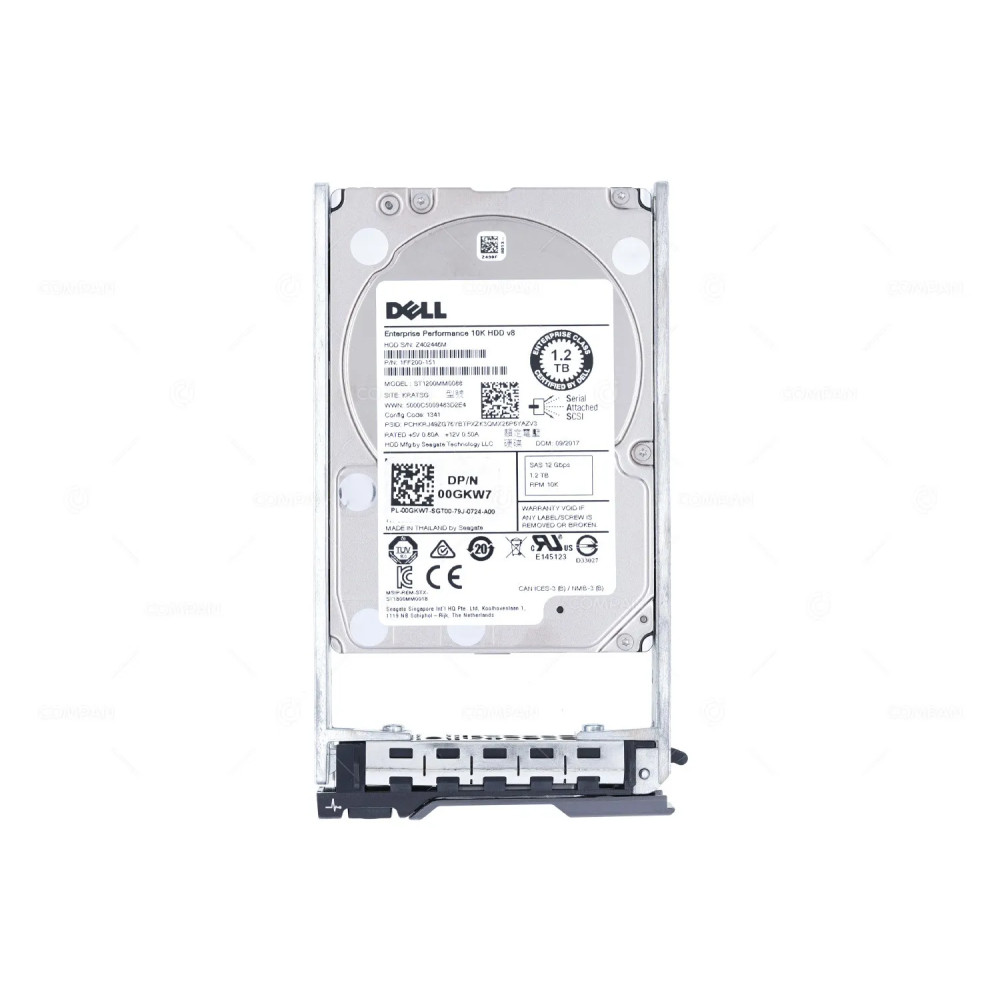 0GKW7  DELL 1.2TB 10K 12G SAS 2.5 SFF HARD DRIVE