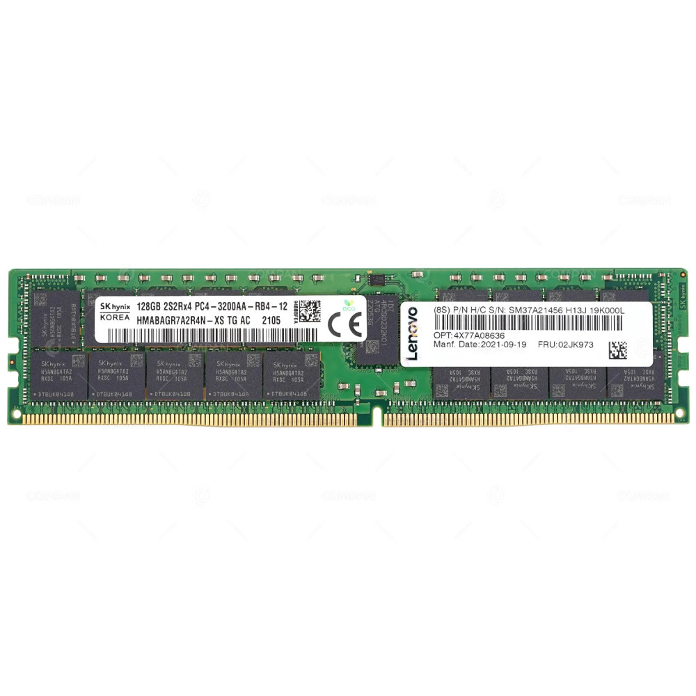 02JK973  LENOVO MEMORY 128GB 2S2RX4 PC4 25600 DDR4 3200