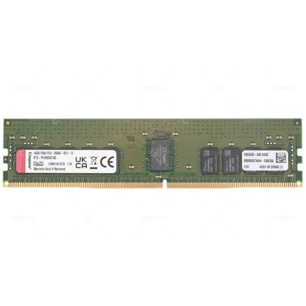 KTD-PE426D8-16G  KINGSTON MEMORY 16GB 2RX8 PC4 21300 DDR4 2666