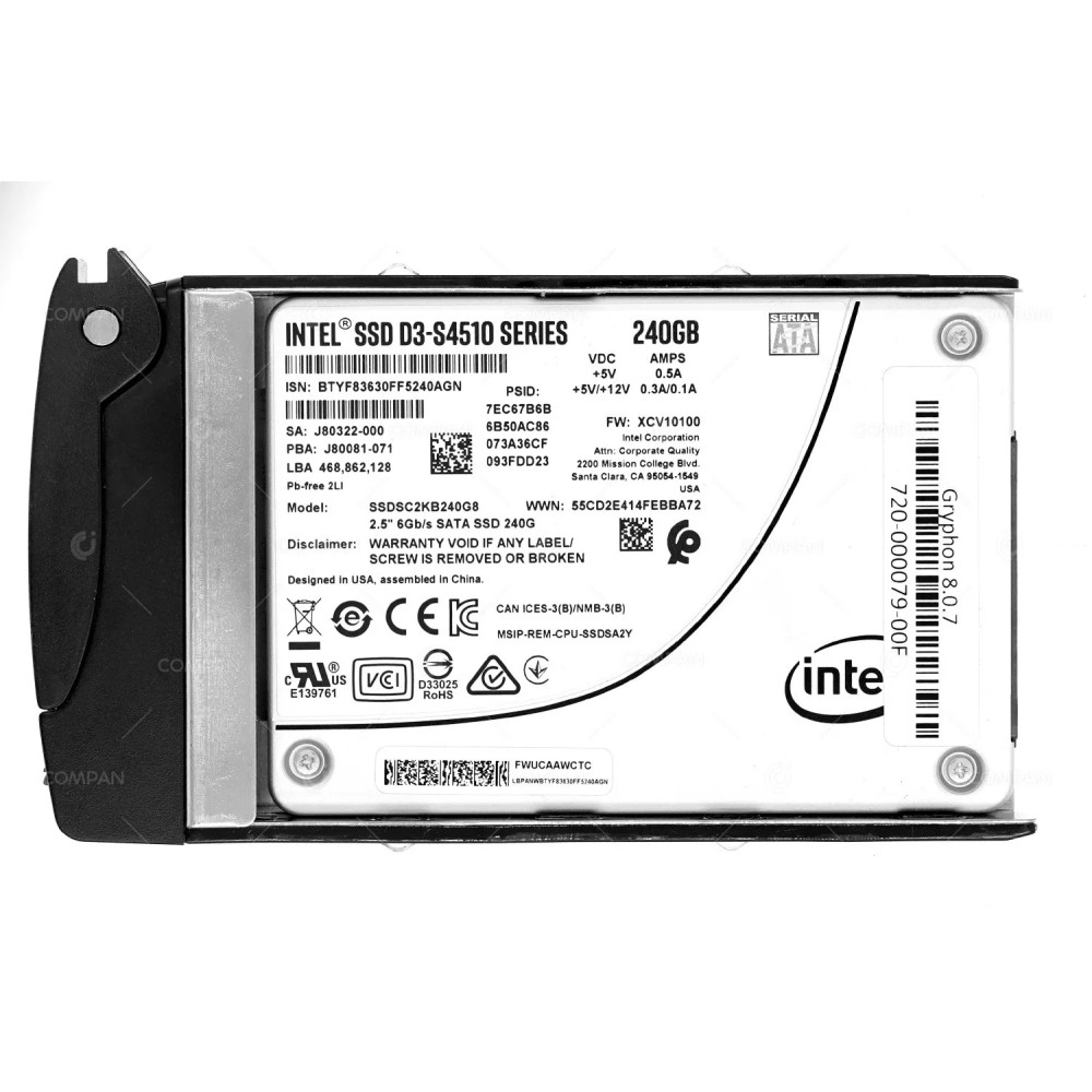 720-000079  INTEL D3-S4510 SERIES 240GB 6G SATA 2.5 SFF SSD FOR PA-5220