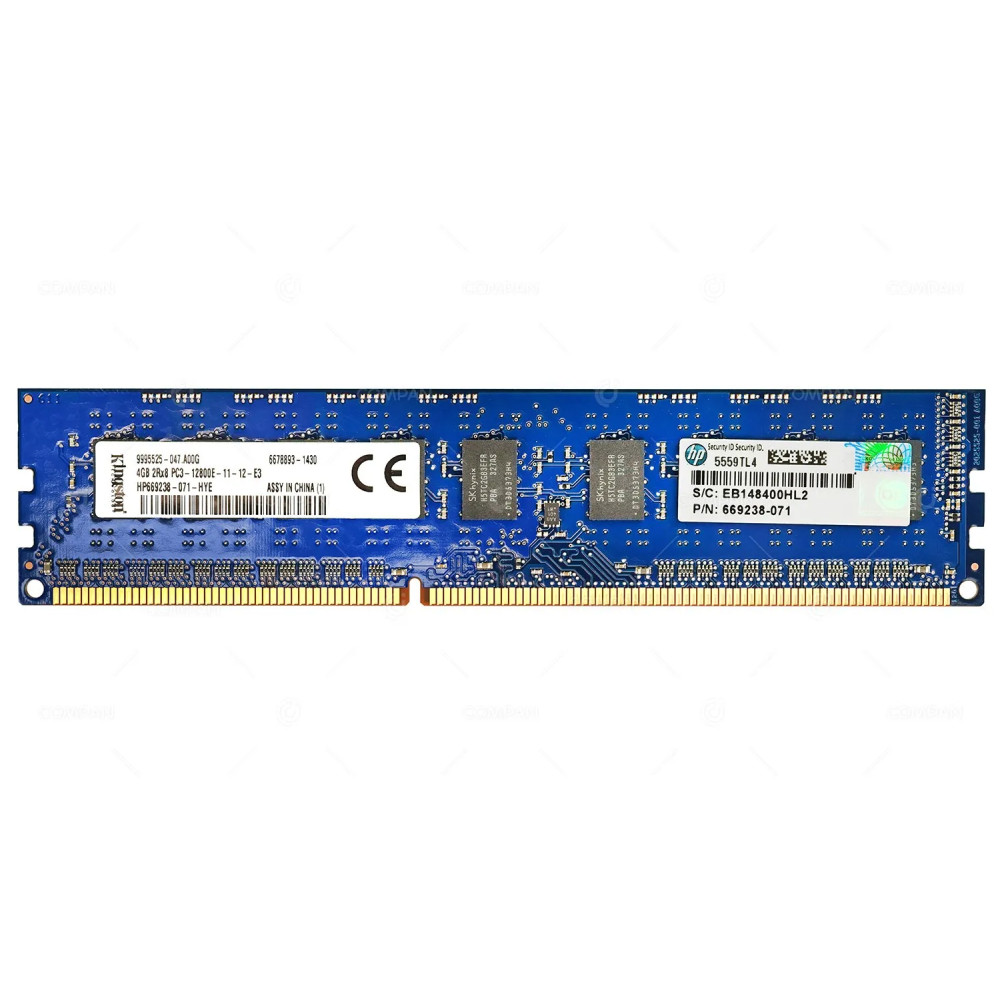 669238-071 HP MEMORY 4GB 2RX8 PC3-12800E 1600MHz