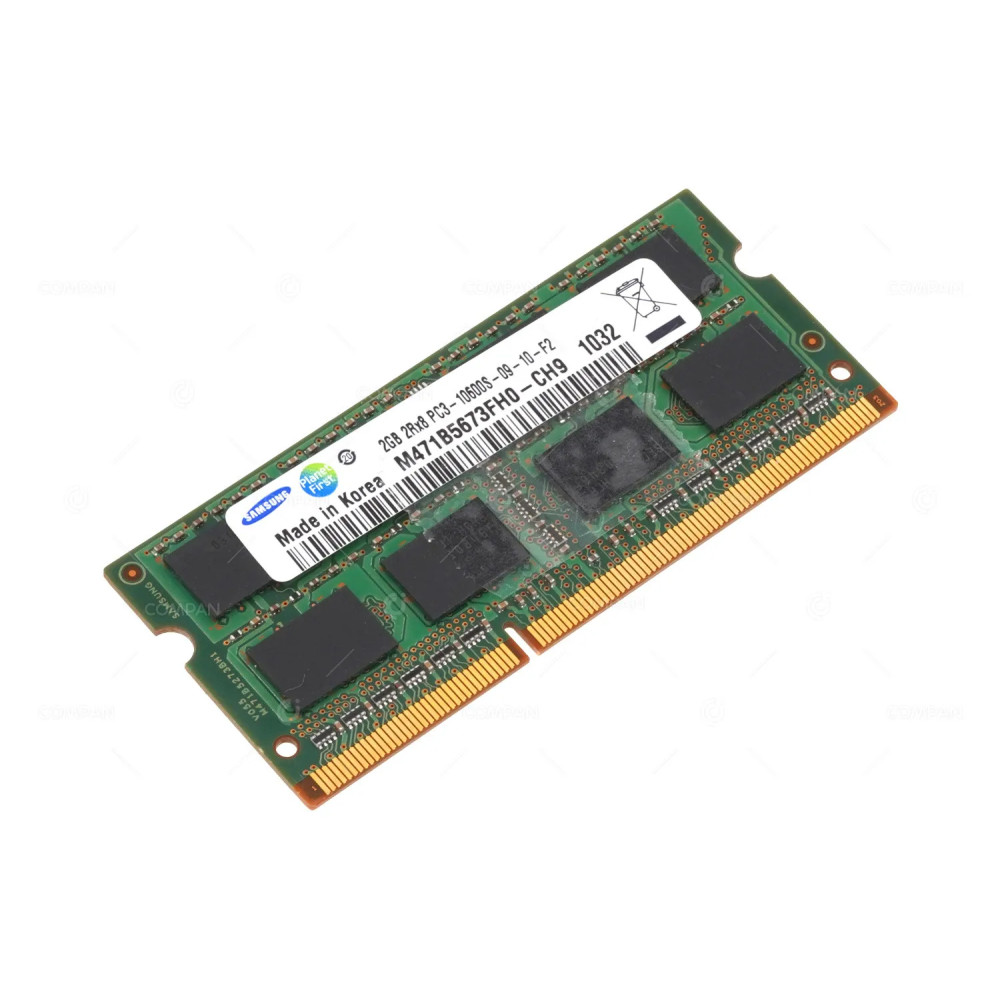 572293-B88  HP MEMORY 2GB 2RX8 PC3 10600 DDR3 1333 SODIMM 204PIN FOR LAPTOPS
