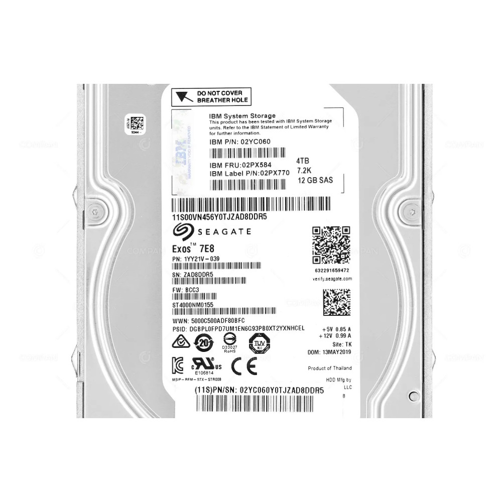 02PX584 IBM HDD 4TB 7.2K SAS 12G 3.5" LFF FOR IBM STORWIZE V5010E