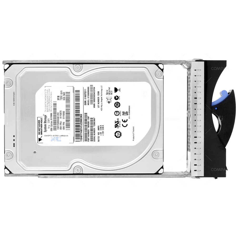 81Y9878  IBM HDD 3TB 7.2K SAS 6G 3.5" LFF FOR IBM SYSTEM X