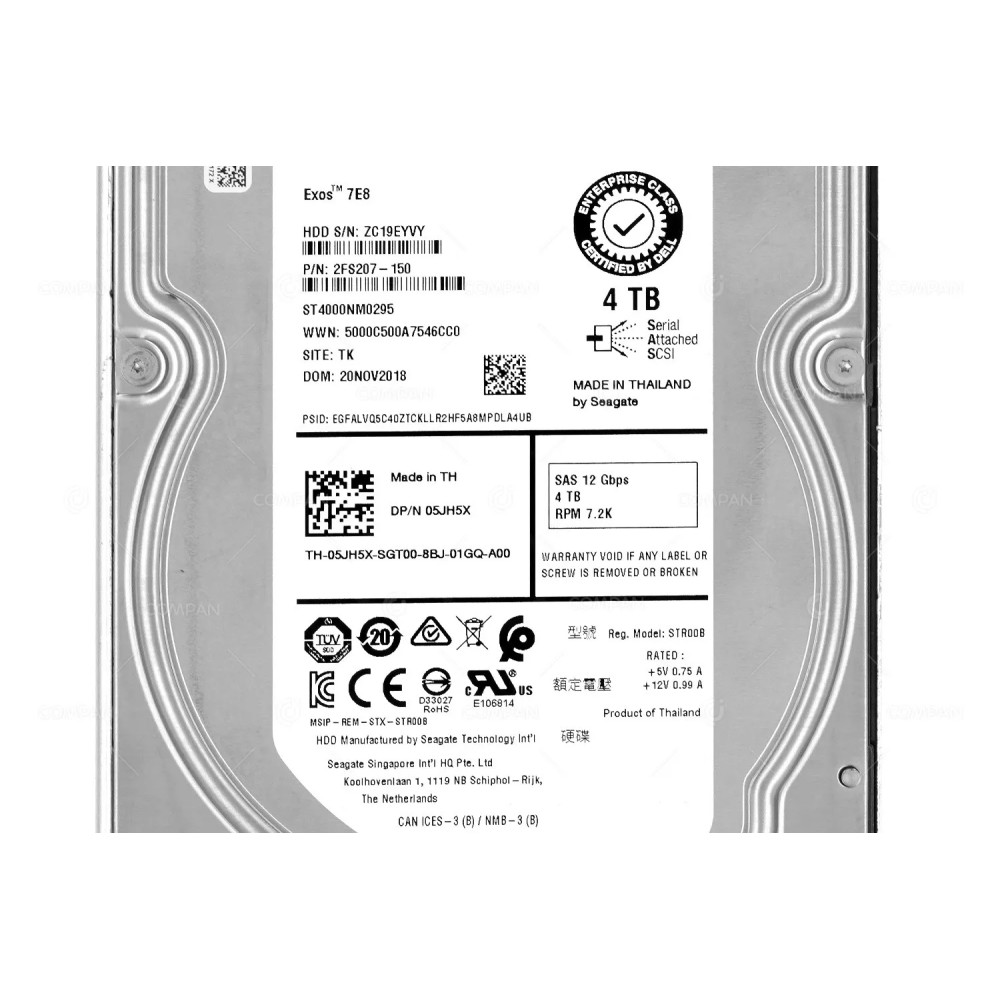 5JH5X G14 DELL HDD 4TB 7.2K SAS 12G 3.5" LFF FOR DELL POWEREDGE G14