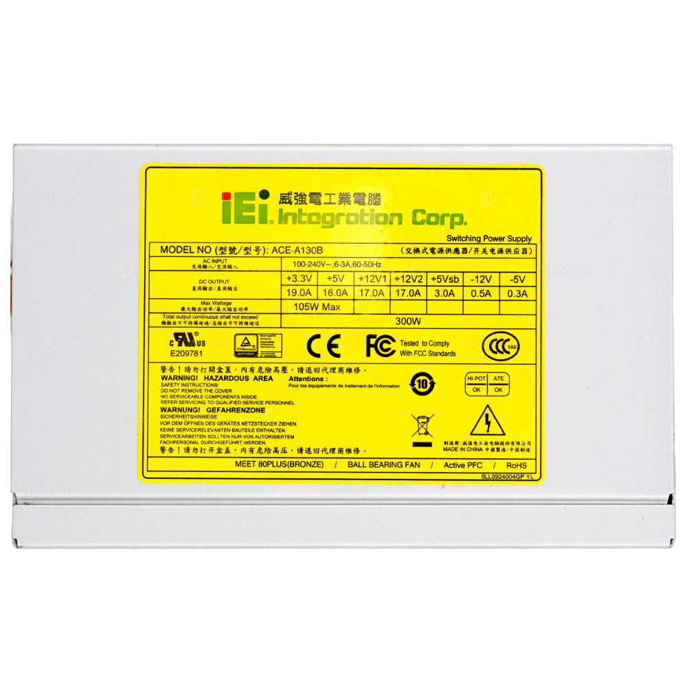 9PA300DG01  IEI ACE-A130B-R10 300W 100-240V POWER SUPPLY