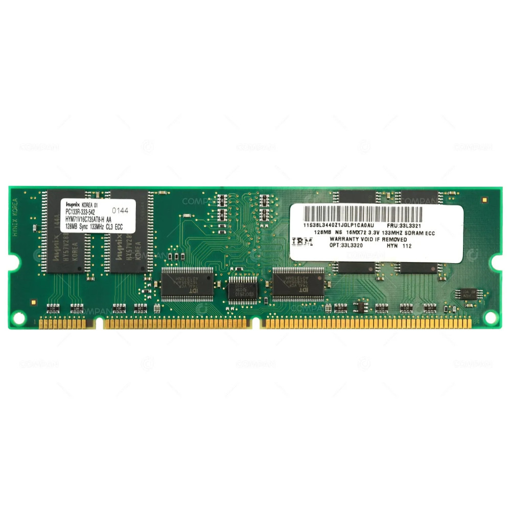 33L3143 IBM MEMORY 128MB 133MHZ 16MX72 SDRAM RDIMM CL3 ECC REG 33L3142, PC133R-333-542-A1, MT9LSDT1672G-133B1