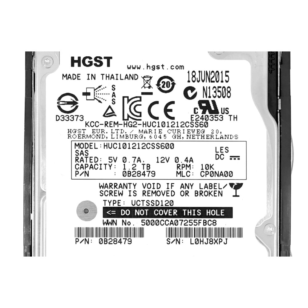 HUC101212CSS600 HITACHI HDD 1.2 TB 10K SAS 6G 2.5" H-S FOR HPE SERVERS