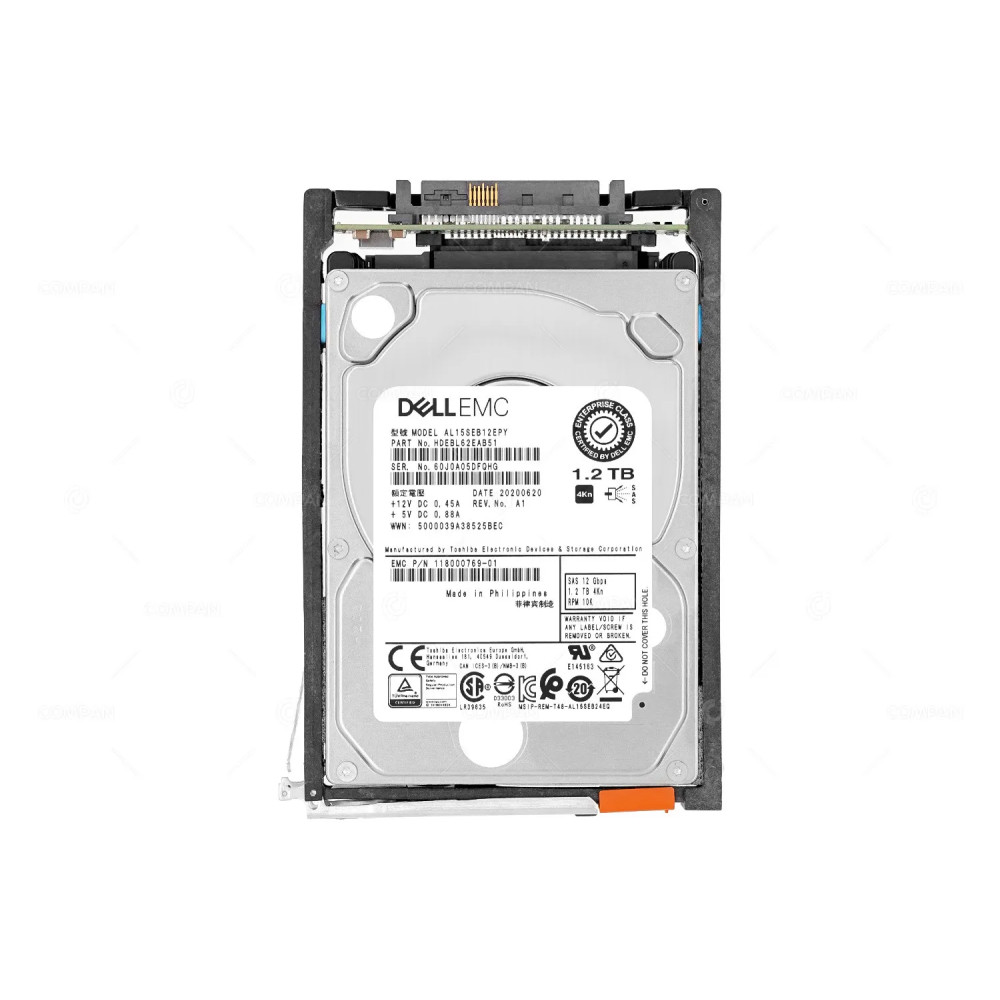 005053152  EMC HDD 1.2TB 10K SAS 12G 2.5" SFF FOR EMC UNITY XT 380