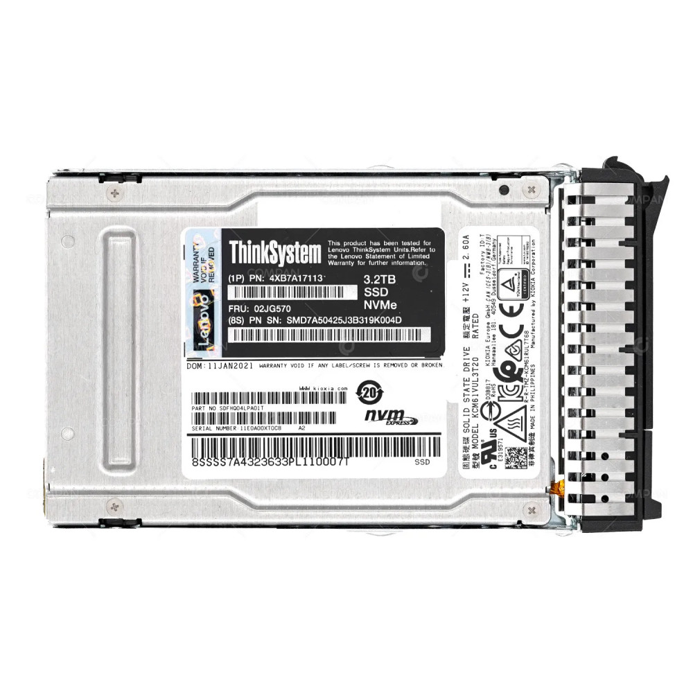 02JG570  LENOVO NVME SSD 3.2TB U.2 2.5" SFF PCIE GEN4 FOR THINKSYSTEM