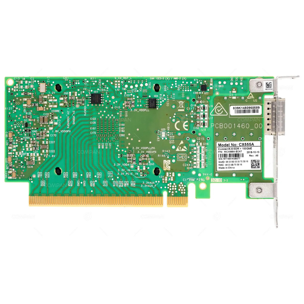 MCX555A-ECAT LP NVIDIA MELLANOX CONNECTX-5 VPI SINGLE-PORT 100GB QSFP28 ADAPTER