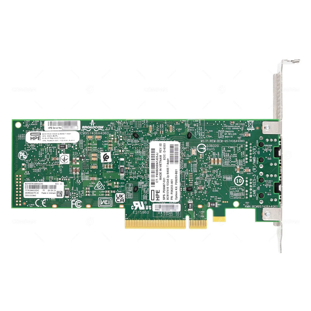 P26987-001 HP 2-PORT 10G RJ-45 NETWORK INTERFACE ADAPTER FOR DL360 DL380 G10 G11