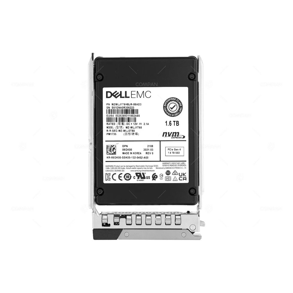 6GK00 G14  DELL 1.6TB NVME U.2 PCIE 4.0 X8 2.5 SFF SSD FOR G14 G15