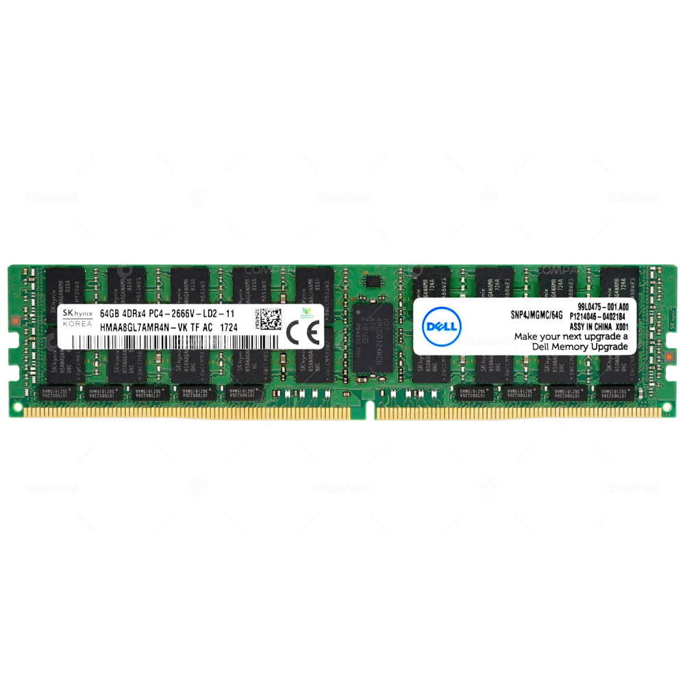 SNP4JMGMC-64G  DELL MEMORY 64GB 4DRX4 PC4 21300 DDR4 2666