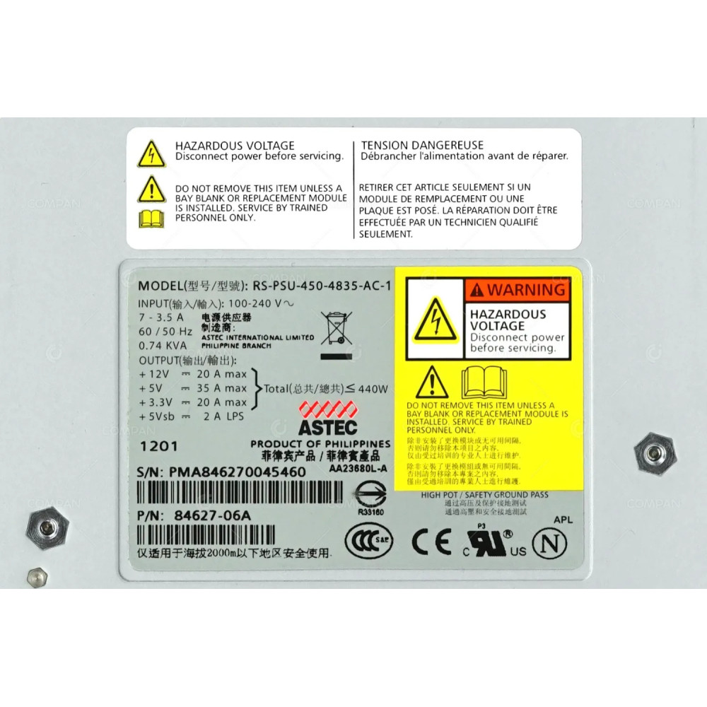 417GF DELL 450W POWER SUPPLY FOR DELL EQUALLOGIC PS6510