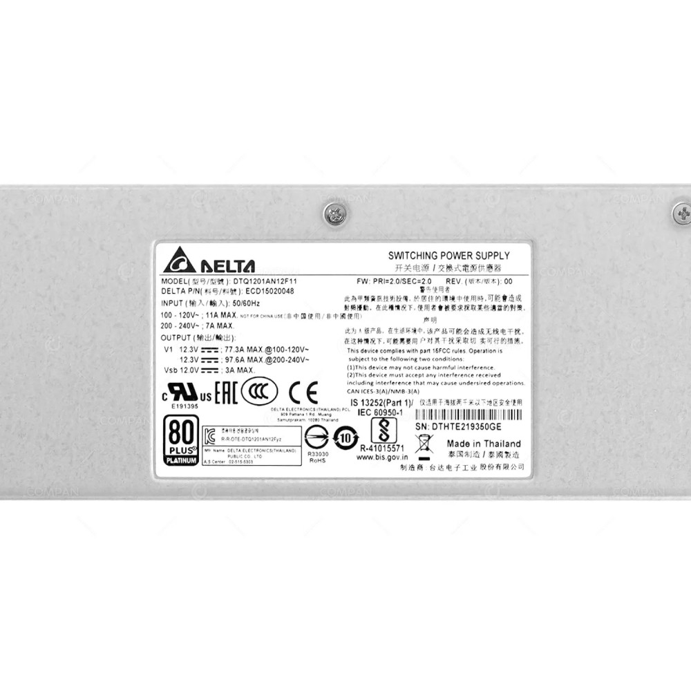 DTQ1201AN12F11  DELTA 1200W SWITCHING POWER SUPPLY FOR HP NIMBLE STORAGE AF40