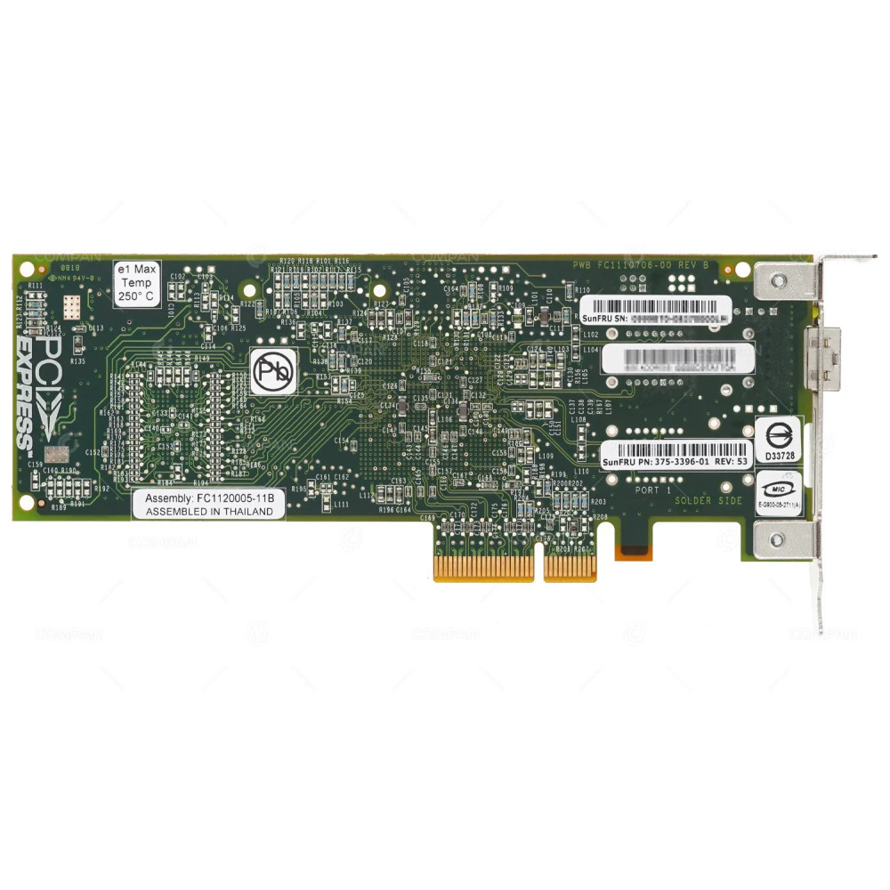 375-3396-01 SUN SINGLE PORT 4GB SFP FIBRE CHANNEL PCI-E CARD LOW PROFILE