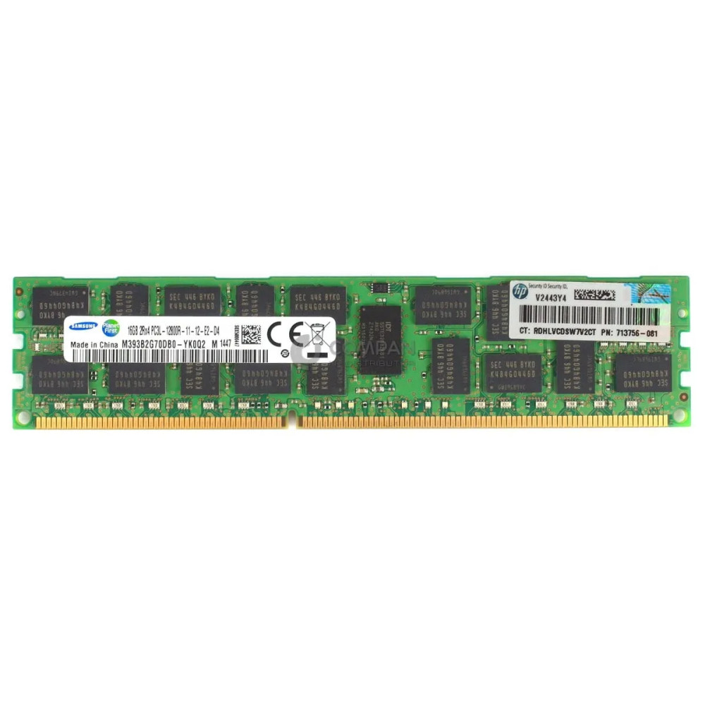 713756-081 HP DDR3 16GB 2RX4 PC3L-12800 1600MHZ RDIMM CL11