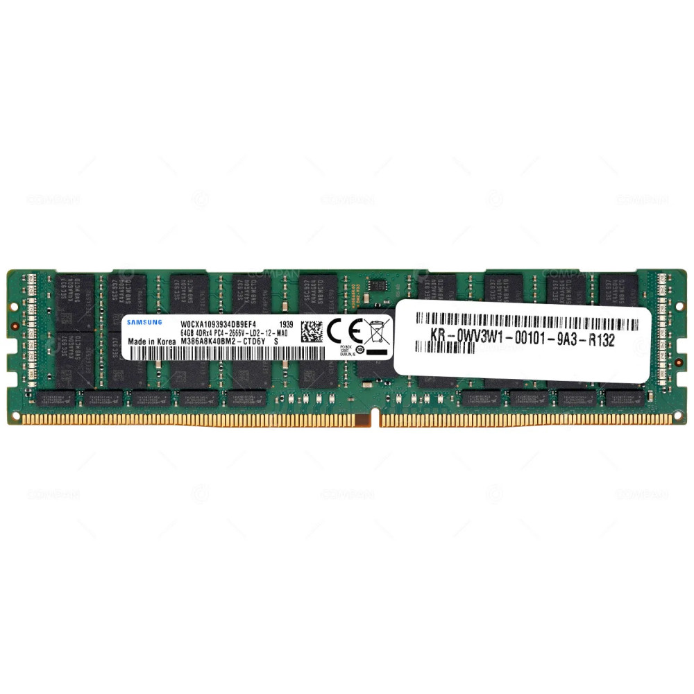 WV3W1  DELL DDR4 64GB 4DRX4 PC4-21333 2666MHZ LRDIMM CL19