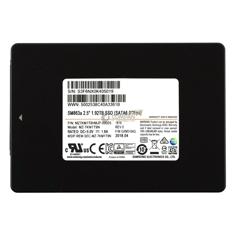 MZ-7KM1T9N SAMSUNG SSD 1.92TB SATA 6G 2.5" SFF
