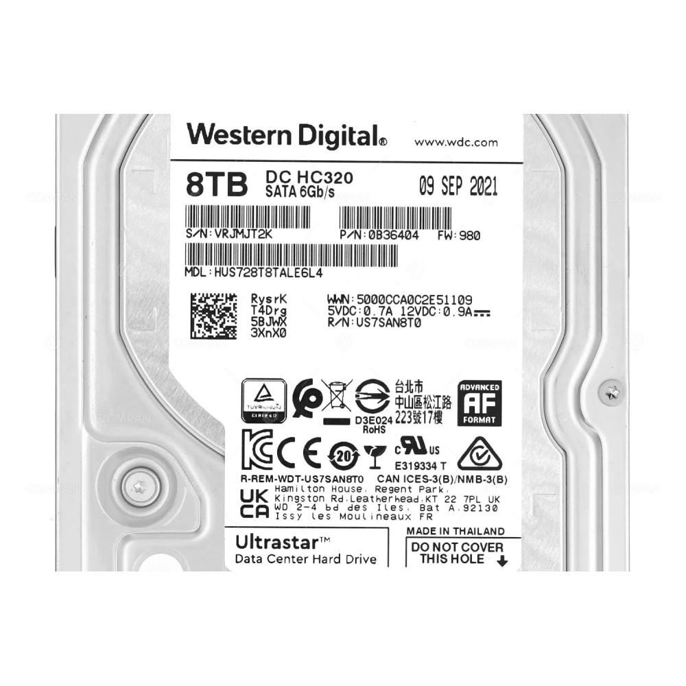 HUS728T8TALE6L4 HITACHI HDD 8TB 7.2K SATA 6G 256MB CACHE 3.5" LFF