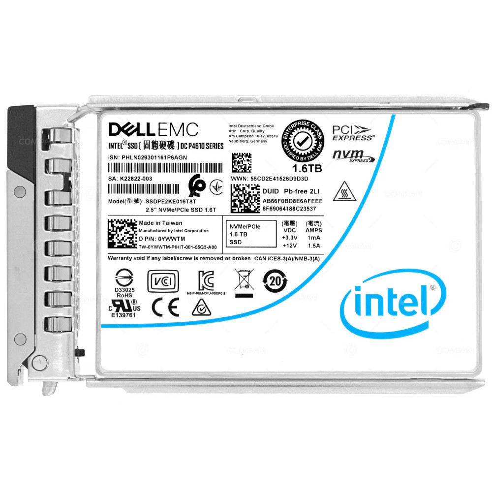 YWWTM G14  DELL 1.6TB NVME U.2 PCIE 3.1 X4 2.5 SFF SSD FOR G14 G15