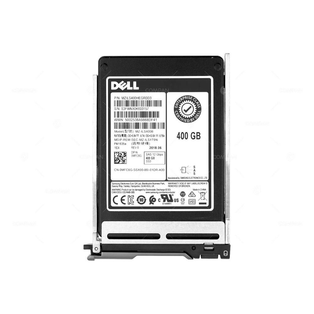MFC6G BLADE DELL PM1635A SSD 400GB SAS 12G 2.5" SFF FOR DELL POWEREDGE M640 VRTX