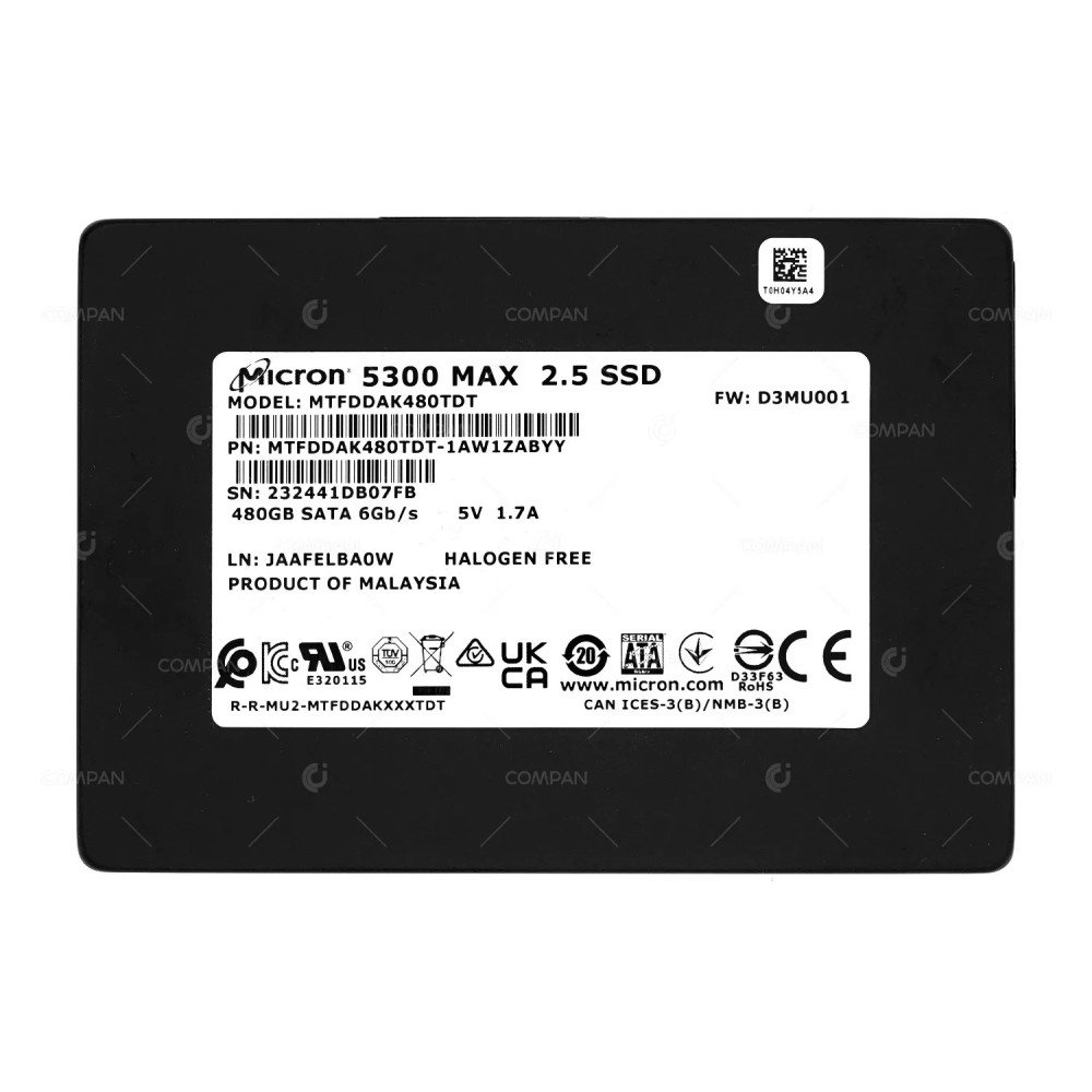 MTFDDAK480TDT  MICRON 480GB 6G SATA 2.5 SFF SSD